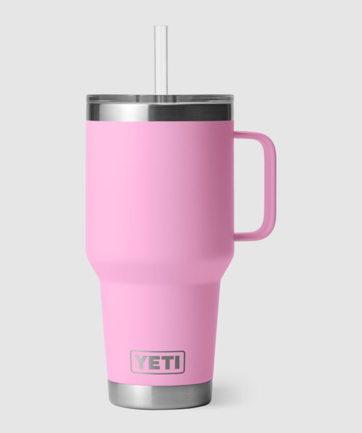 YETI Rambler 35 Oz Mug with Straw Lid in Power Pink